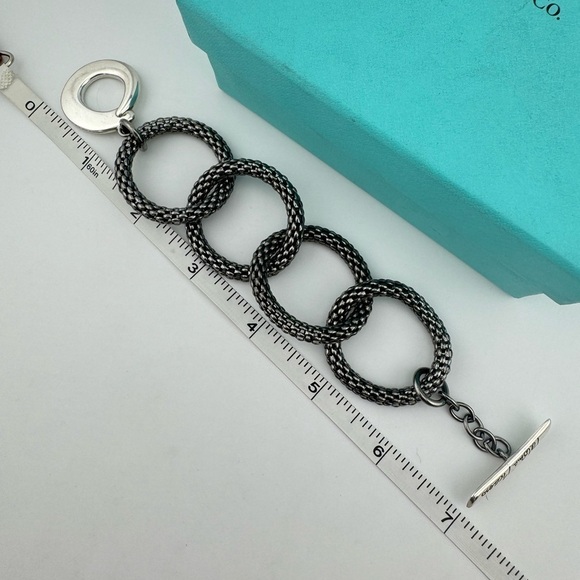 RARE Tiffany & Co. Mesh Toggle Bracelet by Paloma Picasso Sterling Silver - Picture 3 of 8